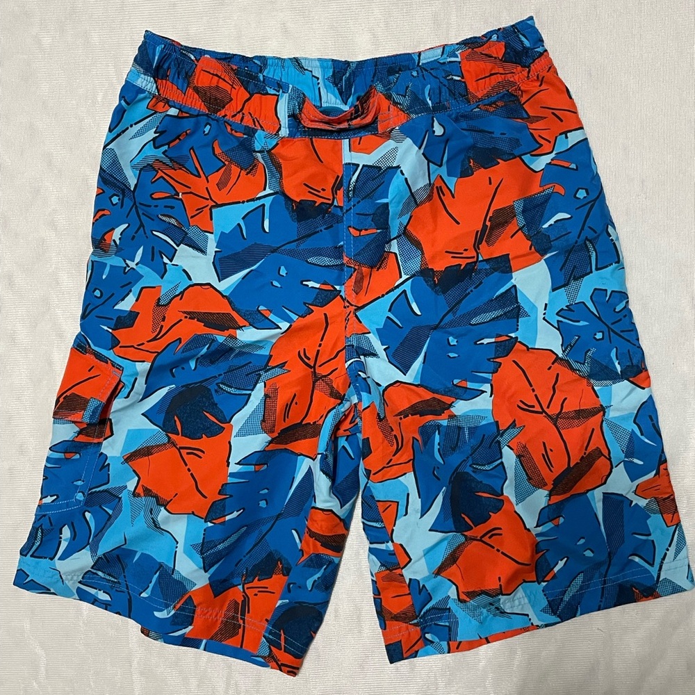 Columbia Blue and Orange Tropical Board Shorts boys large